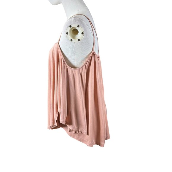 Free People Blush Pink Cold Shoulder Flow Top Size M - Picture 2 of 10